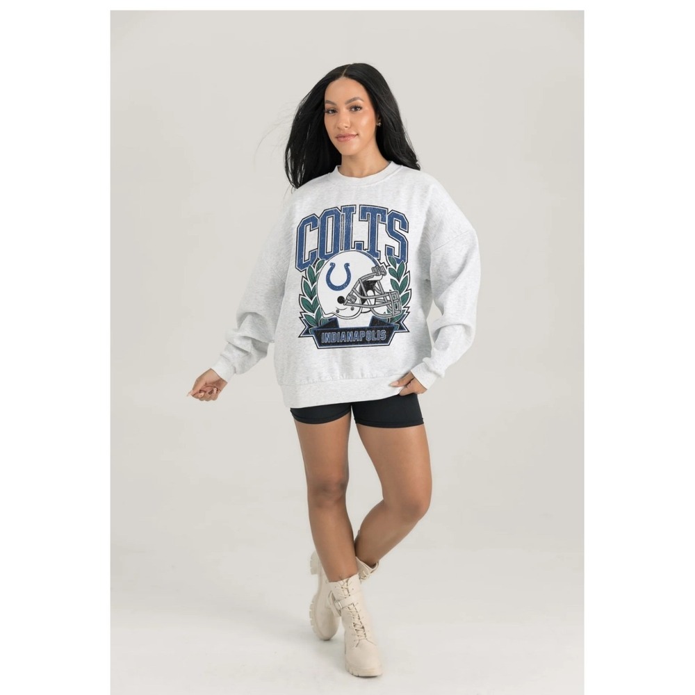 Gameday Couture Indianapolis Colts Graphic Sweatshirt Women's Light Gray NFL Lg - Picture 2 of 12
